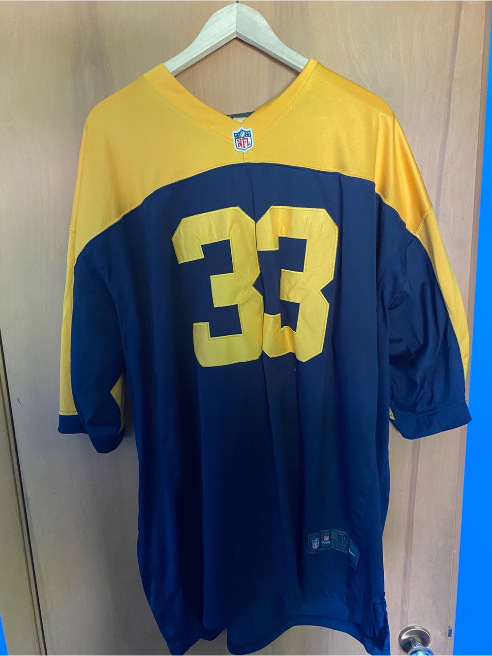 Nike Navy and Yellow Football Jersey #33
